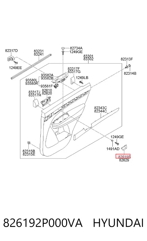  826192P000VA Hyundai/Kia