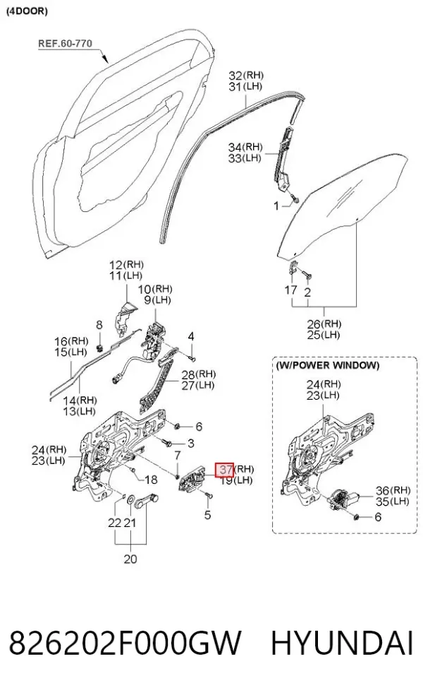  826202F000GW Hyundai/Kia