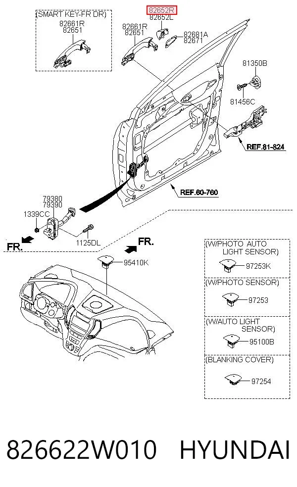 826622W010 Hyundai/Kia