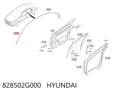 Молдинг двери передней левой верхний HYUNDAI 828502G000