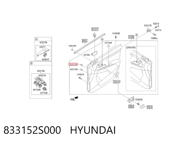 Пистон крепления обшивки двери 833152S000 Hyundai/Kia
