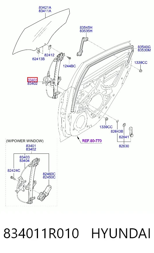 Механизм стеклоподъемника двери задней левой 834011R010 Chrysler
