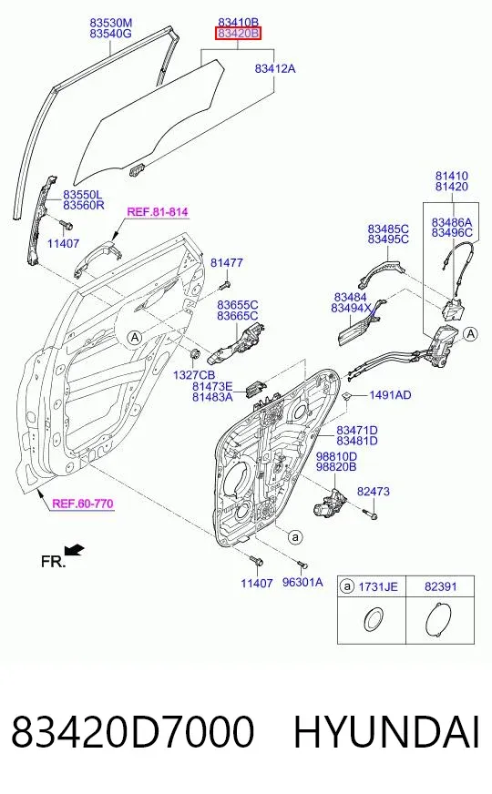 Стекло двери задней правой AB62081A Sekurit