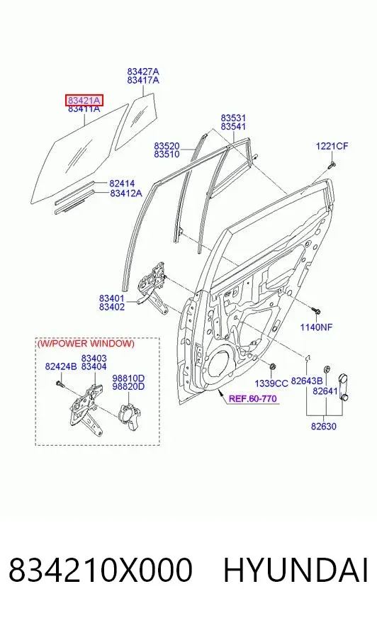 Стекло двери задней правой GS3218D304 XYG