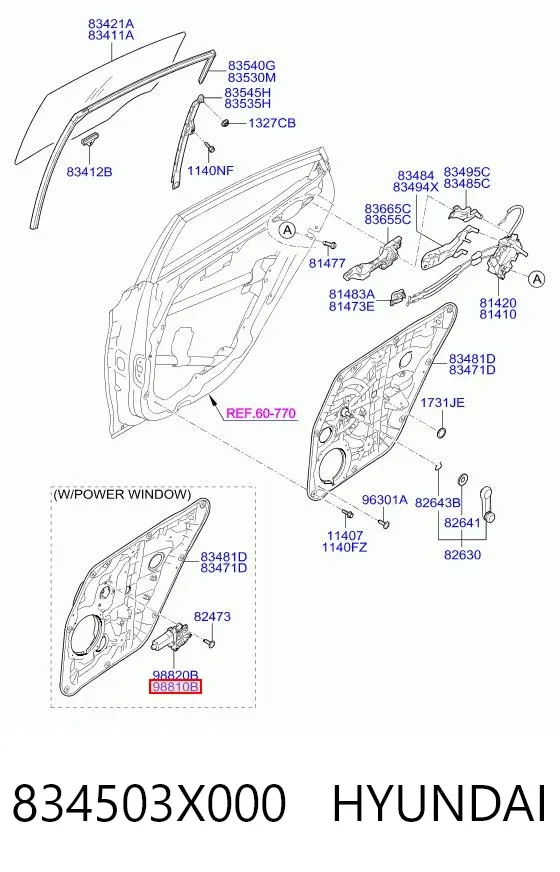 Мотор стеклоподъемника двери задней левой 834503X000 Hyundai/Kia