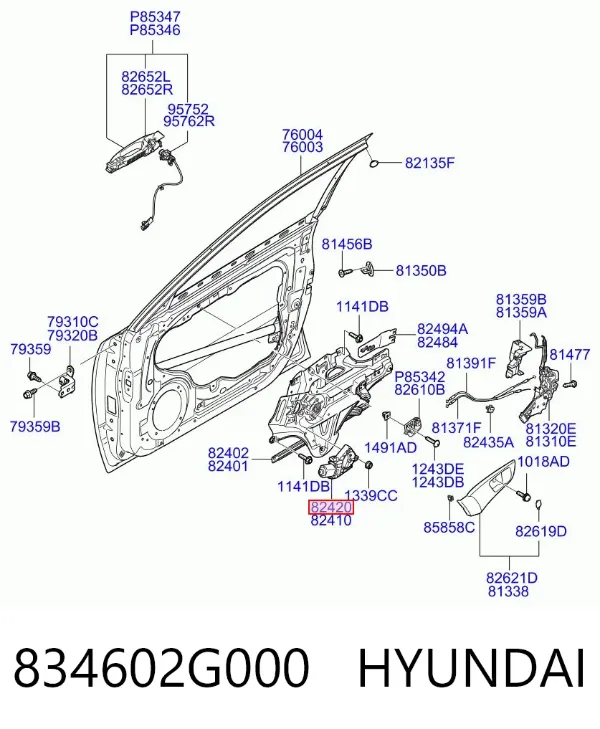 Мотор стеклоподъемника двери передней правой 834602G000 Hyundai/Kia