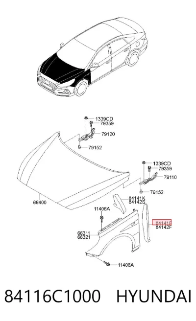Уплотнитель крыла HYUNDAI 84116C1000