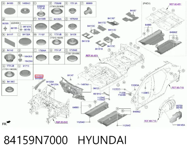 Накладка крыла переднего левого 84159N7000 Hyundai/Kia