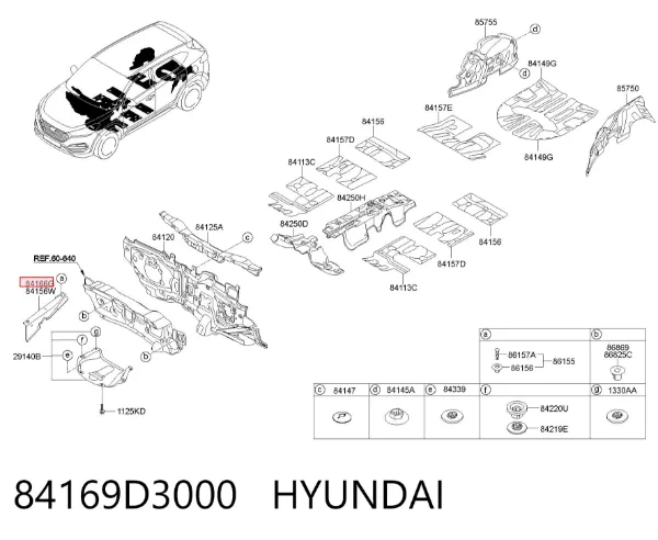 Уплотнитель крыла 84169D3000 Hyundai/Kia