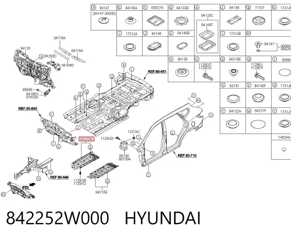 Днище кузова 842252W000 Hyundai/Kia
