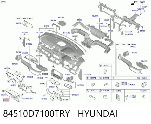 Ящик перчаточный (бардачок) 84510D7100TRY Hyundai/Kia