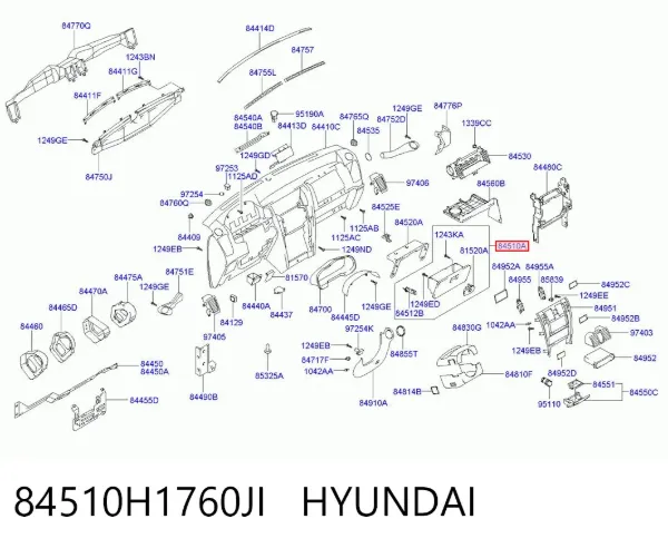 Ящик перчаточный (бардачок) 84510H1760JI Hyundai/Kia