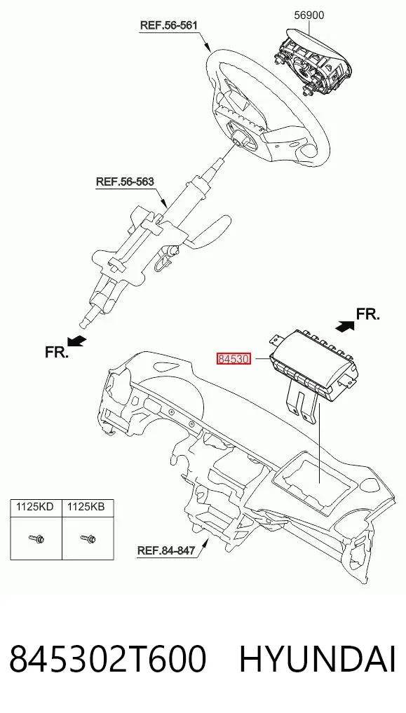 Подушка безопасности пассажира 845302T600 Hyundai/Kia
