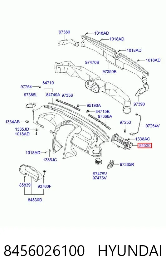 Подушка безопасности пассажира 8456026100 Hyundai/Kia