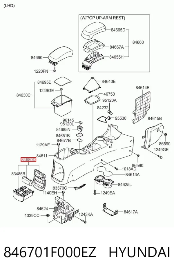 Консоль панели управления центральная 846701F000EZ Hyundai/Kia