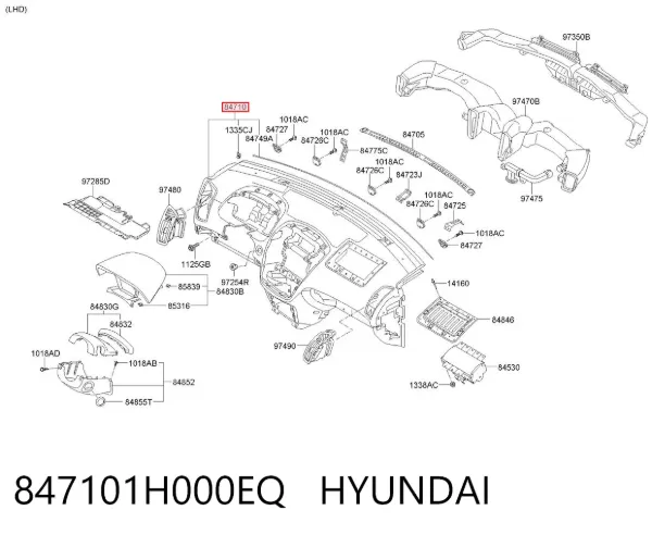 Торпедо 847101H000EQ Hyundai/Kia