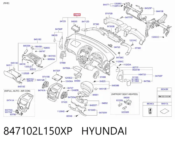 Торпедо 847102L150XP Hyundai/Kia