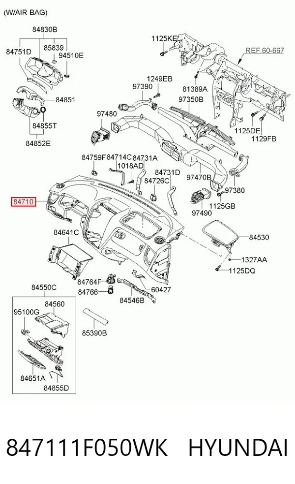 Торпедо 847111F050WK Hyundai/Kia
