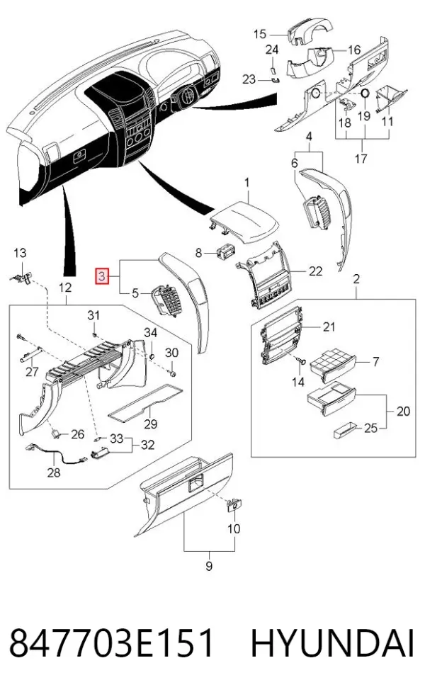  847703E151 Hyundai/Kia