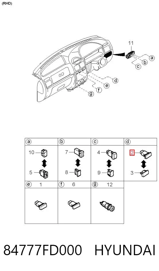  84777FD000 Hyundai/Kia