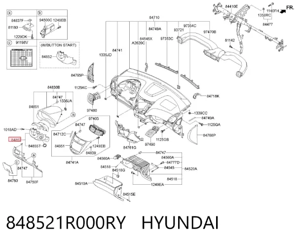 Защитный кожух рулевого механизма 848521R000RY Hyundai/Kia