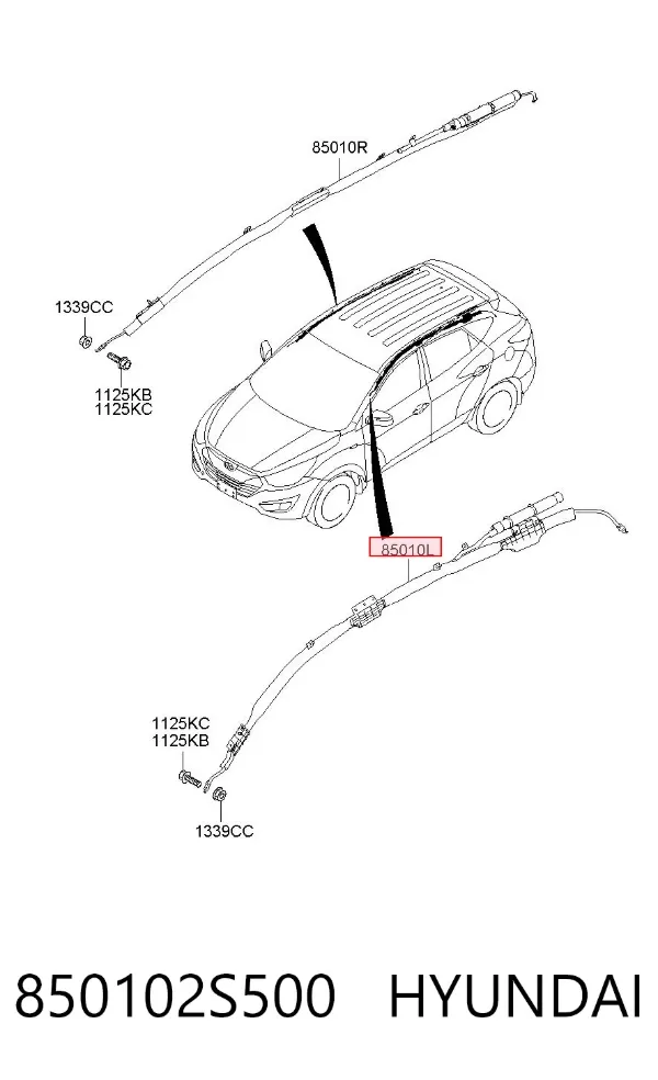 Шторка боковая, левая 850102S500 Hyundai/Kia