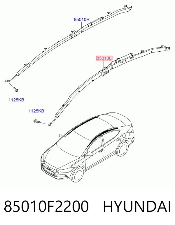 Шторка боковая, левая 85010F2200 Hyundai/Kia