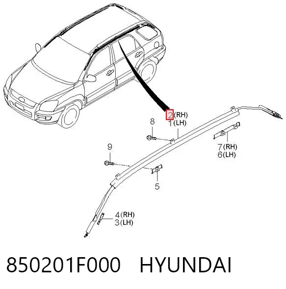 Шторка боковая, правая 850201F000 Hyundai/Kia