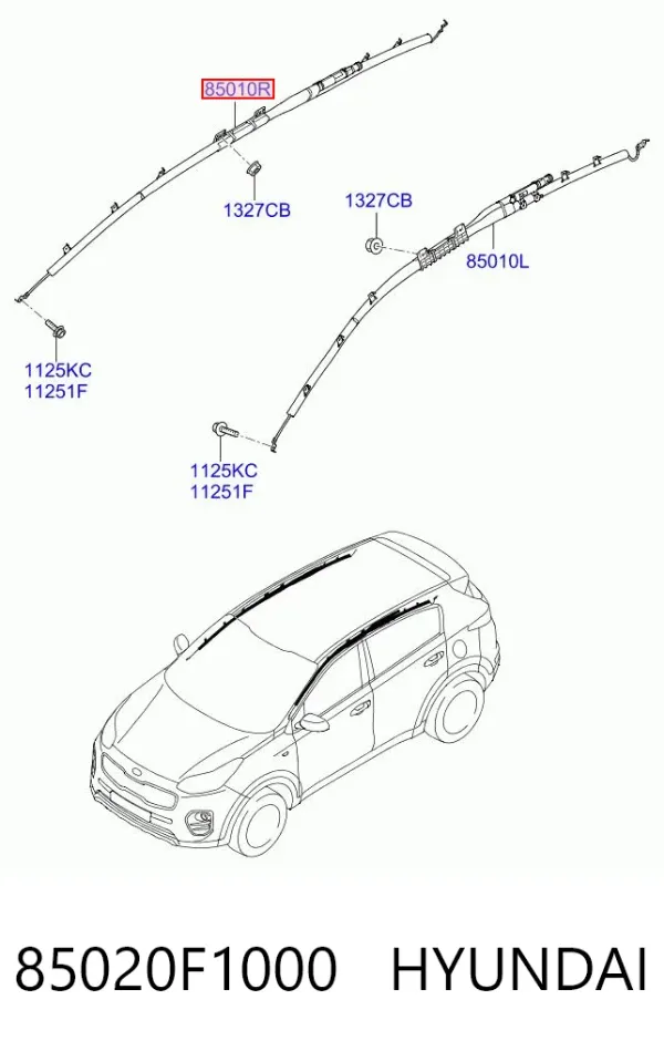 Шторка боковая, правая 85020F1000 Hyundai/Kia