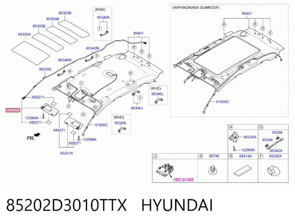 Солнцезащитный козырек 85202D3010TTX Hyundai/Kia