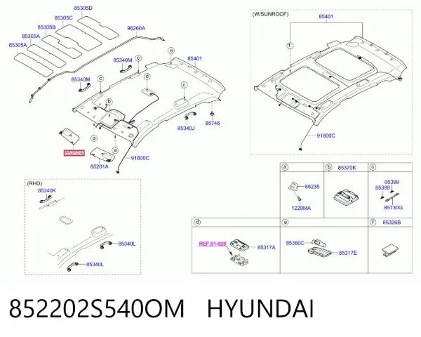 Солнцезащитный козырек 852202S540OM Hyundai/Kia