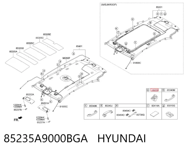 Фиксатор солнцезащитного козырька 85235A9000BGA Hyundai/Kia