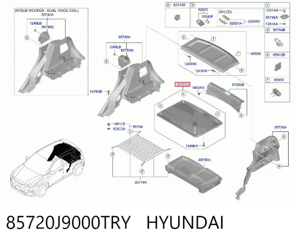Облицовка багажного отсека нижняя 85720J9000TRY Hyundai/Kia
