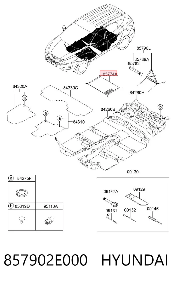 Сетка багажного отсека 857902E000 Hyundai/Kia