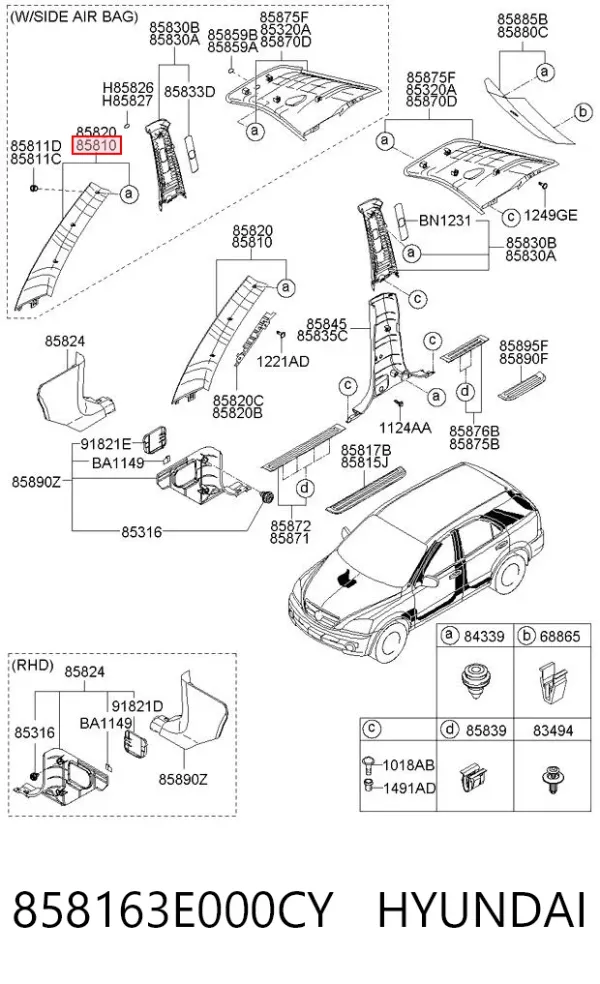  858163E000CY Hyundai/Kia