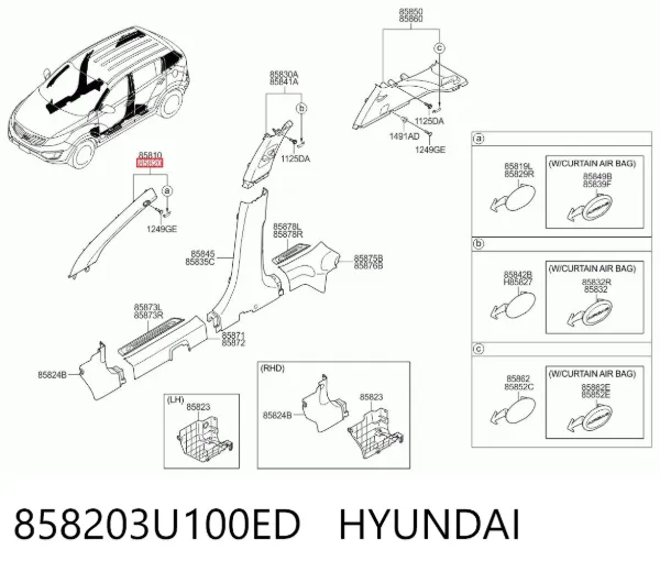  858203U100ED Hyundai/Kia