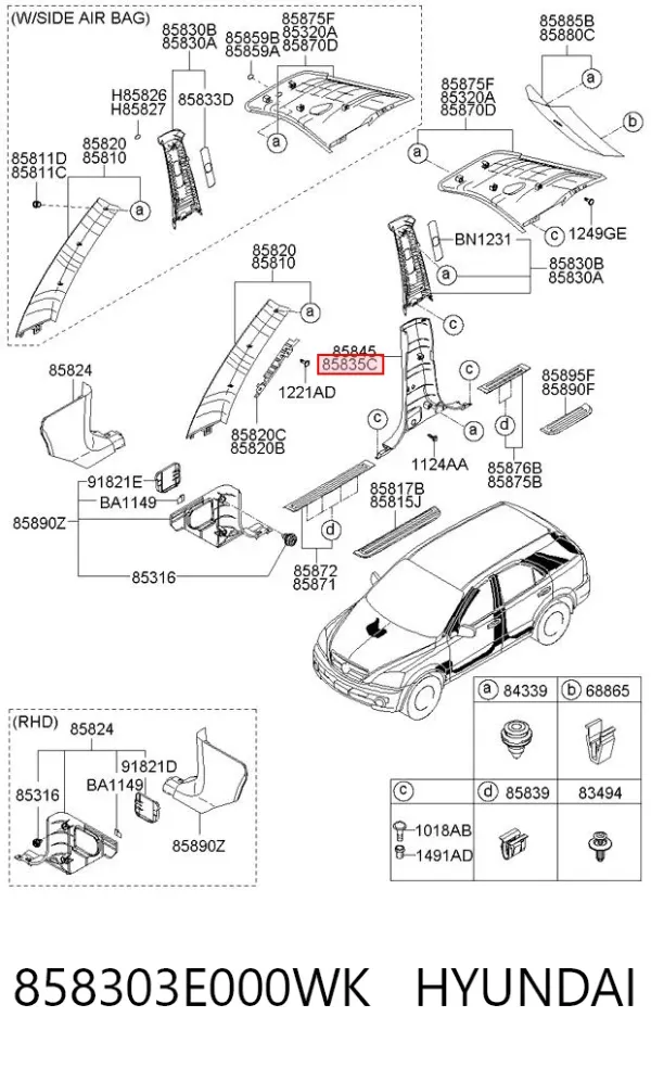  858303E000WK Hyundai/Kia