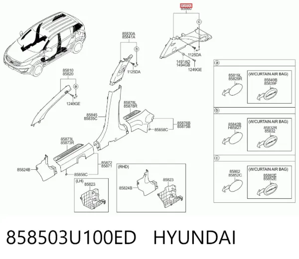 858503U100ED Hyundai/Kia