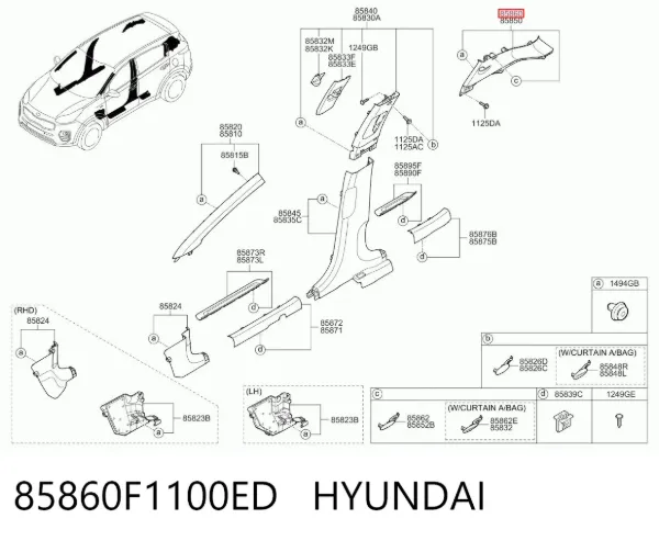  85860F1100ED Hyundai/Kia
