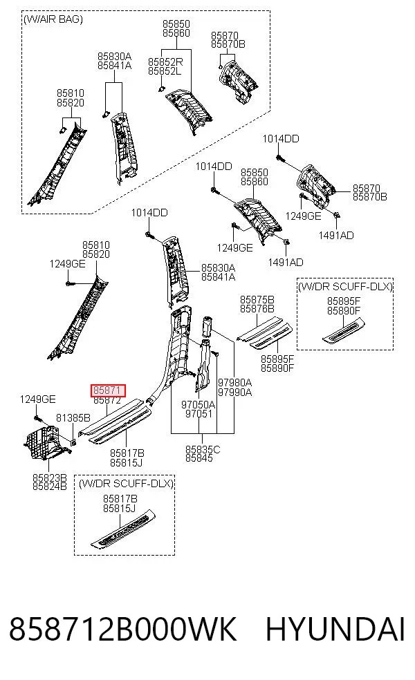  858712B000WK Hyundai/Kia