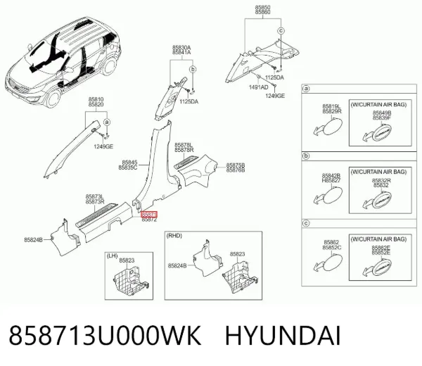  858713U000WK Hyundai/Kia