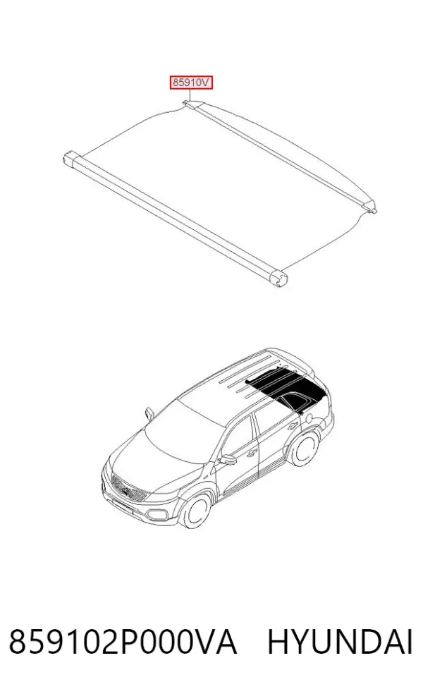 Шторка багажного отсека 859102P000VA Hyundai/Kia