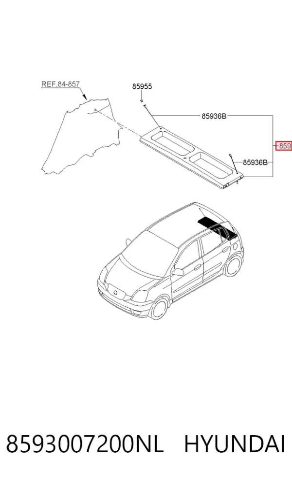 Полка салона задняя 8593007200NL Hyundai/Kia