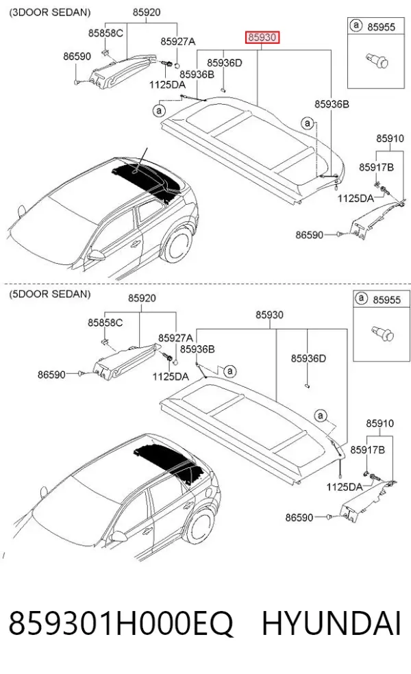 Полка салона задняя 859301H000EQ Hyundai/Kia