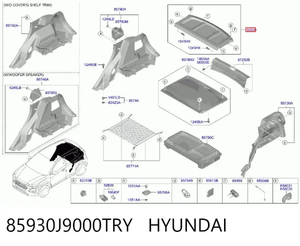 Полка салона задняя 85930J9000TRY Hyundai/Kia
