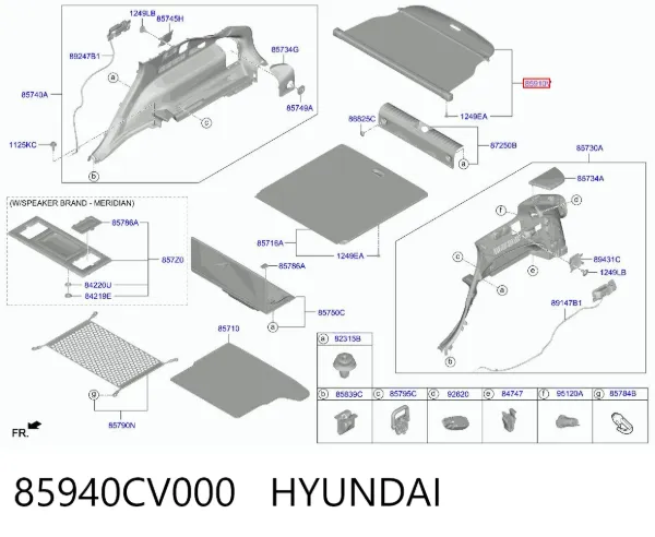 Шторка багажного отсека 85940CV000 Hyundai/Kia
