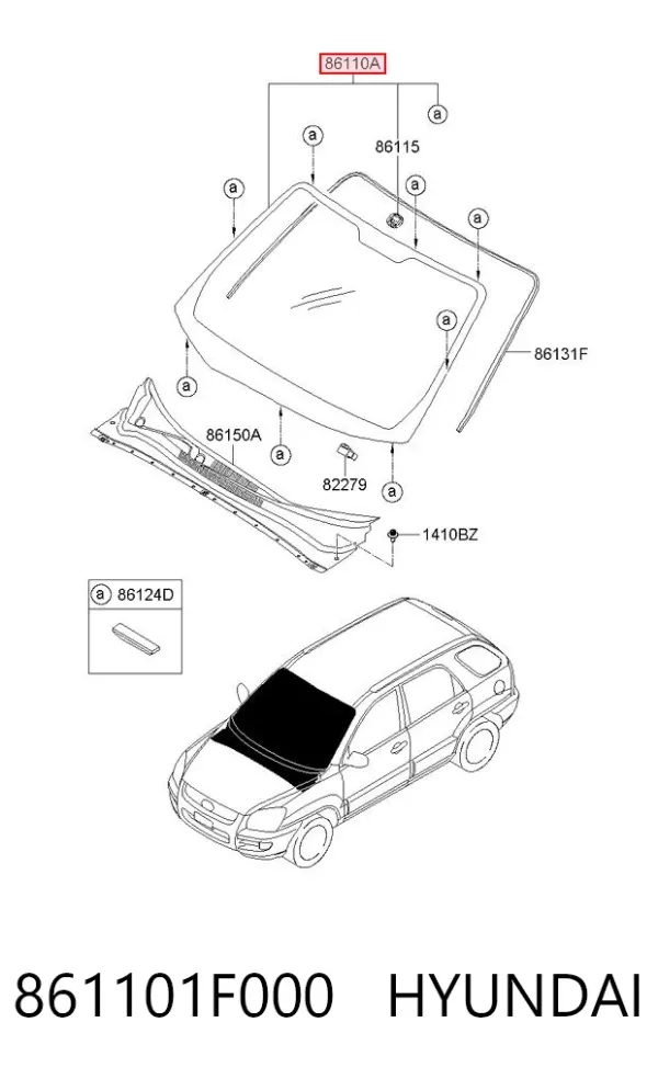 Лобовое стекло 861101F000 Hyundai/Kia