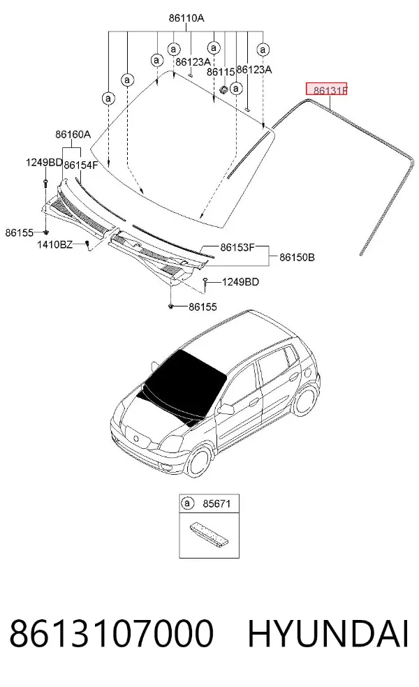 Молдинг лобового стекла GS3241P120X Icor