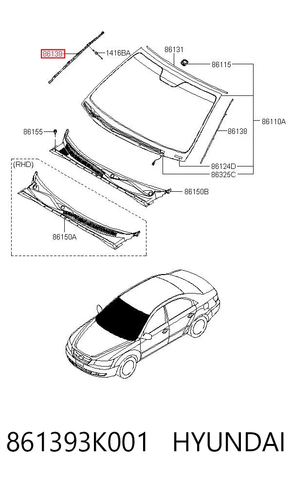  861393K001 Hyundai/Kia