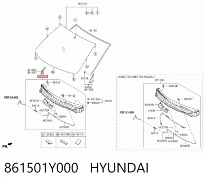Решетка воздухозаборника салона HYUNDAI 861501Y000